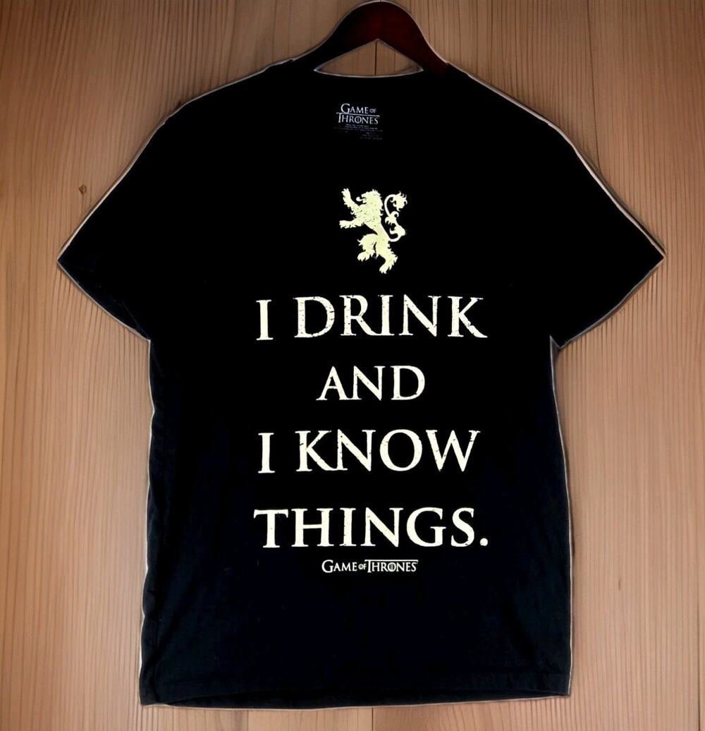 Game Of Thrones I Drink and I Know Things Men's T-Shirt Medium HBO Lanister